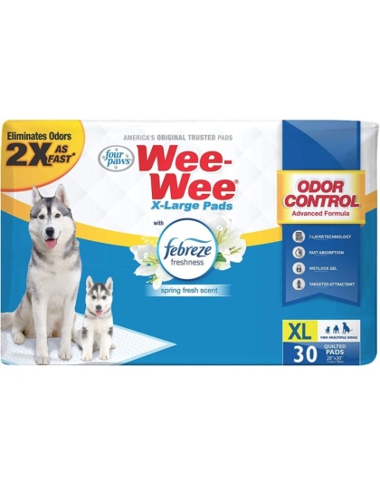 Four Paws Wee Wee Odor Control Pads with Febreze Freshness X-Large - 30 count