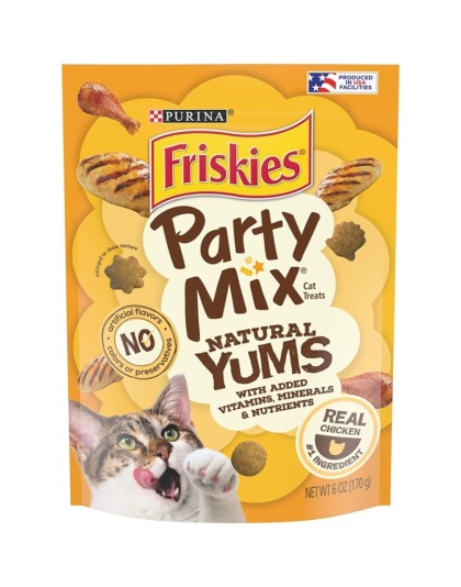 Friskies Party Mix Cat Treats Natural Yums With Real Chicken - 6 oz