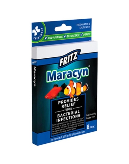 Fritz Maracyn Bacterial Treatment Powder for Freshwater and Saltwater Aquariums - 8 Count
