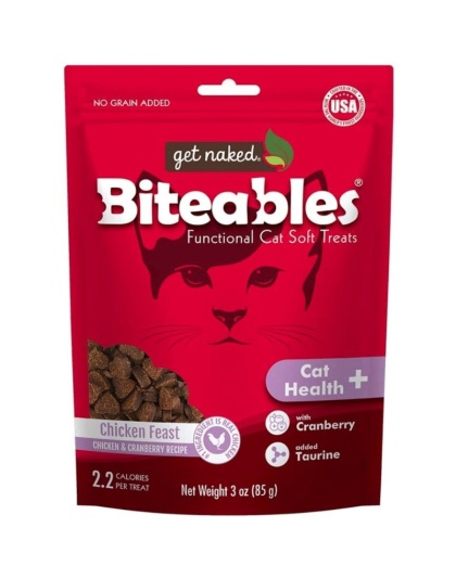 Get Naked Cat Health Biteables Soft Cat Treats Chicken Feast Flavor - 3 oz