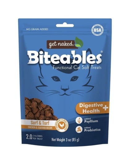 Get Naked Digestive Health Biteables Soft Cat Treats Surf and Turf Flavor - 3 oz
