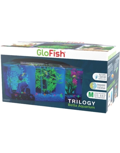 GloFish Trilogy Beta Aquarium Kit with Hood and LED Light - 3 gallon