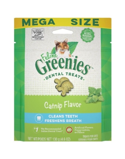Greenies Feline Natural Dental Treats Catnip Flavor - 4.6 oz