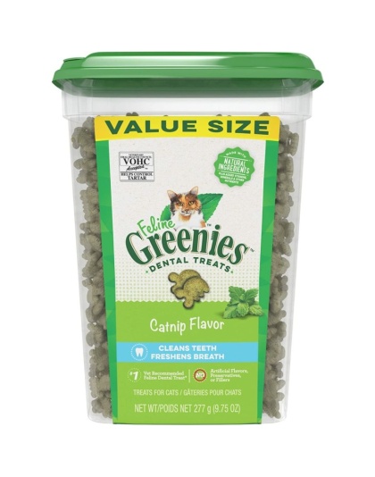 Greenies Feline Natural Dental Treats Catnip Flavor - 9.75 oz