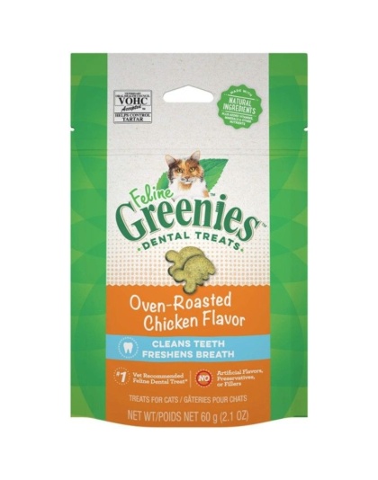 Greenies Feline Natural Dental Treats Oven Roasted Chicken Flavor - 2.1 oz