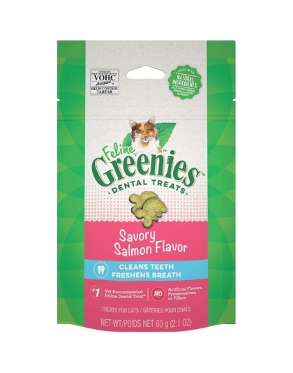 Greenies Feline Natural Dental Treats Tempting Salmon Flavor - 2.5 oz