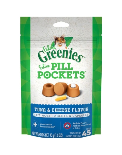 Greenies Feline Pill Pockets Cat Treats Tuna and Cheese Flavor - 45 count