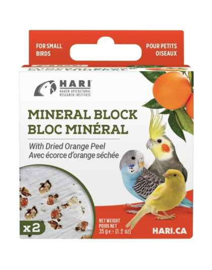 HARI Orange Peel Mineral Block for Small Birds - 1.2 oz