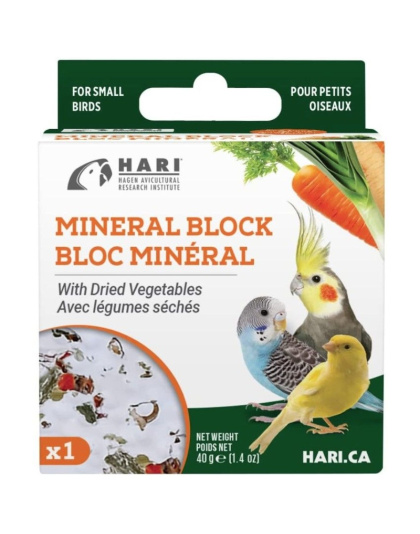 HARI Vegetable Mineral Block for Small Birds - 1.2 oz