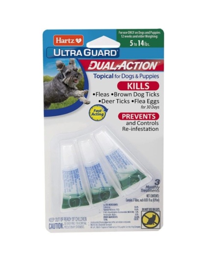 Hartz UltraGuard Dual Action Topical Flea and Tick Prevention for Very Small Dogs (5 - 14 lbs) - 3 count