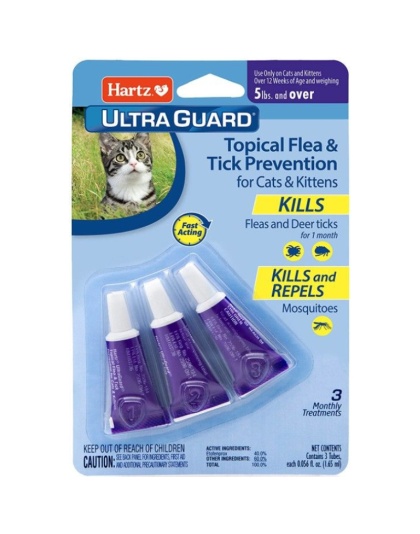 Hartz UltraGuard Topical Flea and Tick Prevention for Cats - 3 count