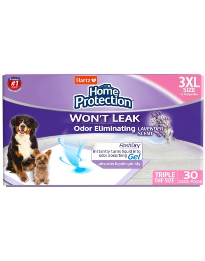 Hartz Home Protection Lavender Scent Odor Eliminating Dog Pads  - 30 count