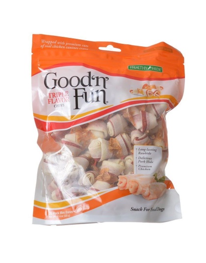 Healthy Hide Good 'n' Fun Triple-Flavor Bones - Beef, Pork & Chicken - Mini - 25 Pack