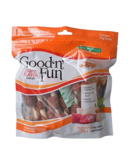 Healthy Hide Good 'n' Fun Triple-Flavor Kabobs - Chicken Breast, Duck & Chicken Liver - 18 Pack