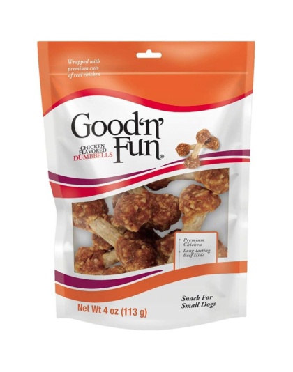 Healthy Hide Good N Fun Chicken Flavored Dumbbells - 4 oz