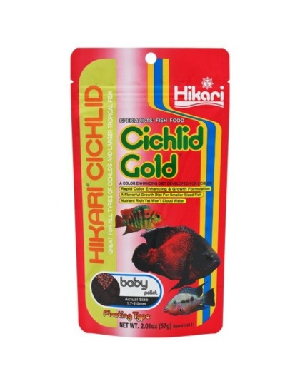 Hikari Cichlid Gold Color Enhancing Fish Food - Baby Pellet - 2 oz