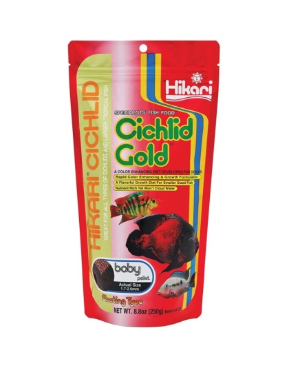 Hikari Cichlid Gold Color Enhancing Fish Food - Baby Pellet - 8.8 oz