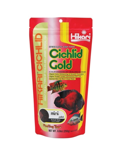 Hikari Cichlid Gold Color Enhancing Fish Food - Mini Pellet - 8.8 oz