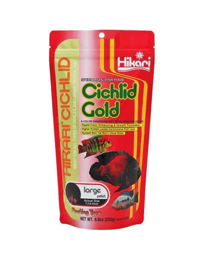 Hikari Cichlid Gold Color Enhancing Fish Food - Large Pellet - 8.8 oz