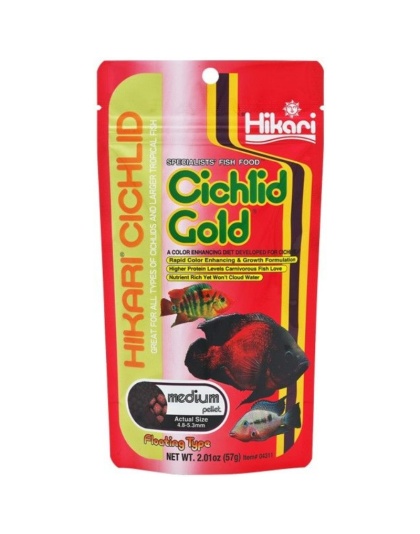 Hikari Cichlid Gold Color Enhancing Fish Food - Medium Pellet - 2 oz