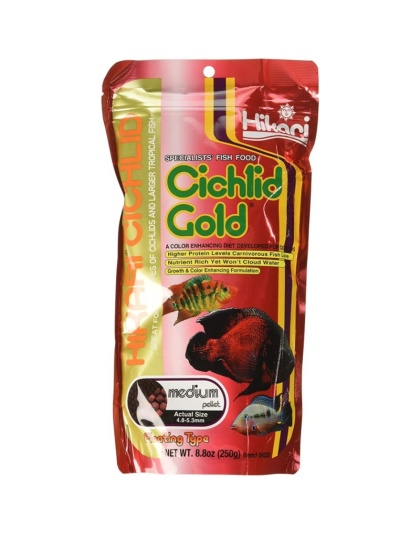 Hikari Cichlid Gold Color Enhancing Fish Food - Medium Pellet - 8.8 oz