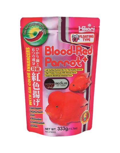 Hikari Blood Red Parrot+ - Medium Pellet - 11.7 oz - (3.5-4.0 mm)