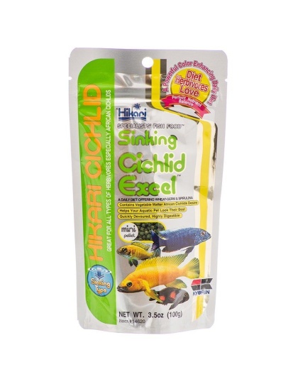 Hikari Cichlid Excel Sinking Fish Food - Mini Pellet - 3.5 oz