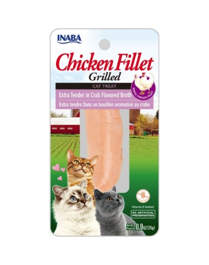 Inaba Chicken Fillet Grilled Cat Treat Extra Tender in Crab Flavored Broth - 0.9 oz