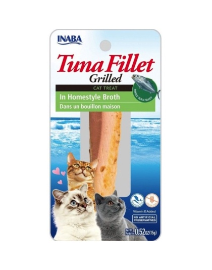 Inaba Tuna Fillet Grilled Cat Treat in Homestyle Broth - 0.52 oz