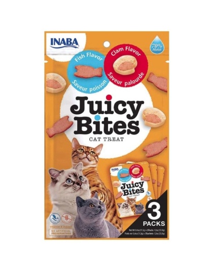 Inaba Juicy Bites Cat Treat Fish and Clam Flavor - 3 count