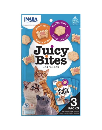 Inaba Juicy Bites Cat Treat Scallop and Crab Flavor - 3 count