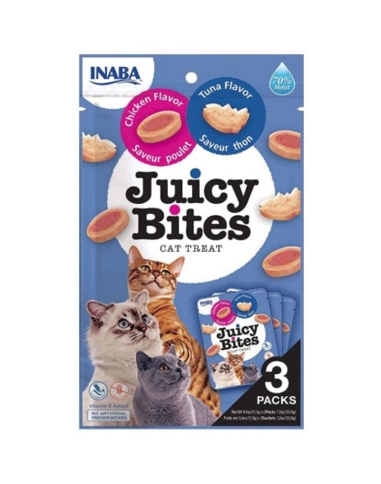 Inaba Juicy Bites Cat Treat Tuna and Chicken Flavor - 3 count