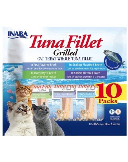 Inaba Tuna Fillet Cat Treat Whole Tuna Fillet Variety Pack - 10 count