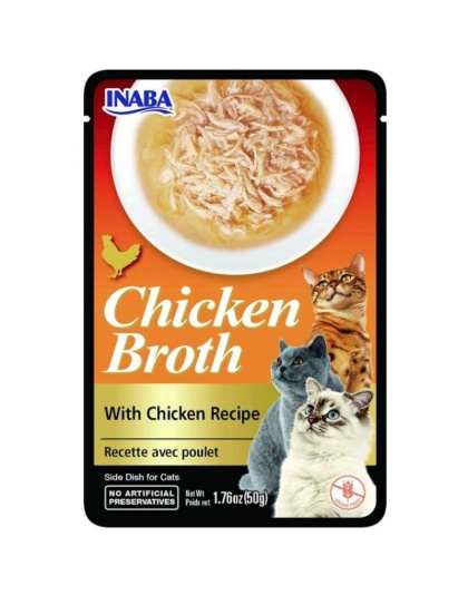 Inaba Chicken Broth with Chicken Recipe Side Dish for Cats - 1.76 oz