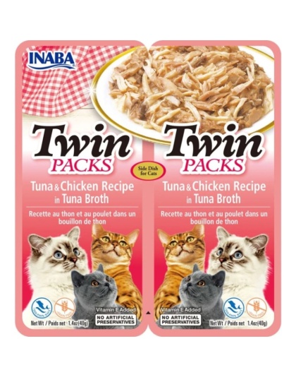 Inaba Twin Packs Tuna and Chicken Recipe in Tuna Broth for Cats - 2 count