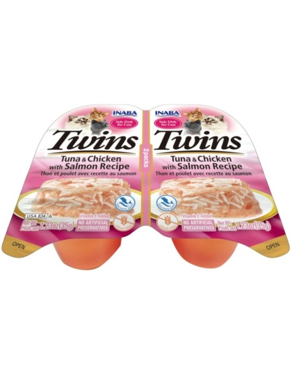 Inaba Twins Tuna and Chicken with Salmon Recipe Side Dish for Cats - 2 count