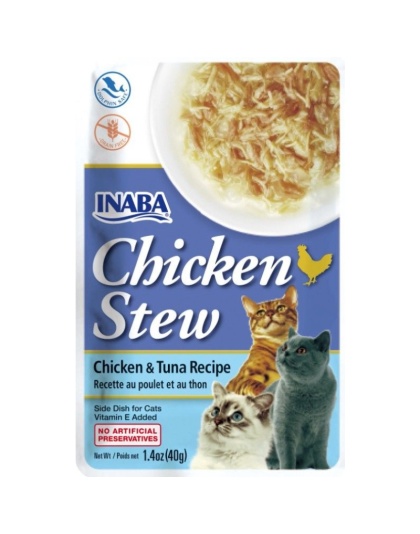 Inaba Chicken Stew Chicken with Tuna Recipe Side Dish for Cats - 1.4 oz
