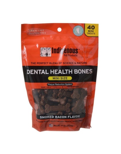 Indigenous Dental Health Mini Bones - Smoked Bacon Flavor - 40 Count