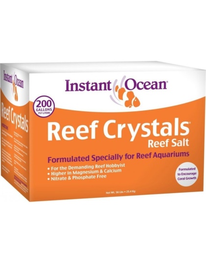 Instant Ocean Reef Crystals Reef Salt for Reef Aquariums - 56 lbs (Treats 200 Gallons)