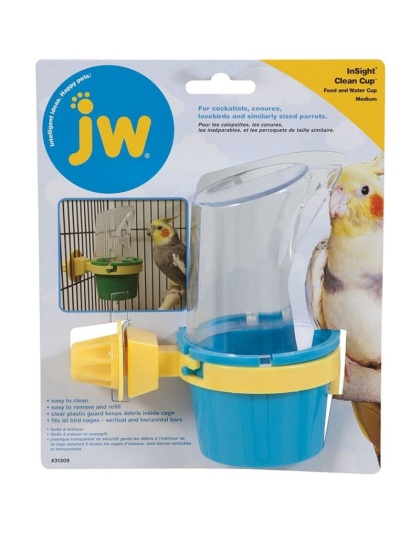JW Insight Clean Cup Feed & Water Cup - Medium (3in. Diameter x 5.5in. Tall)