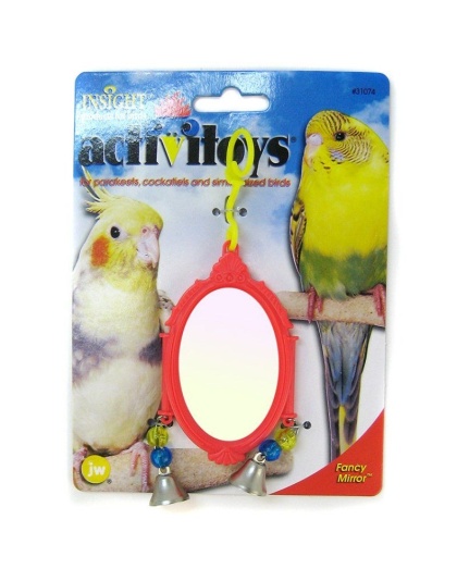 JW Insight Fancy Mirror Bird Toy - Assorted - Fancy Mirror Bird Toy - Assorted Colors