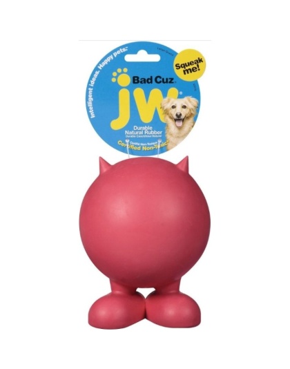 JW Pet Bad Cuz Rubber Squeaker Dog Toy - Large - 5" Tall