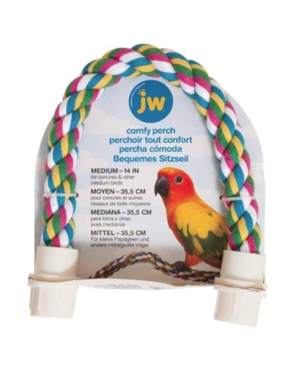 JW Pet Flexible Multi-Color Comfy Rope Perch 14in. - Medium 1 count