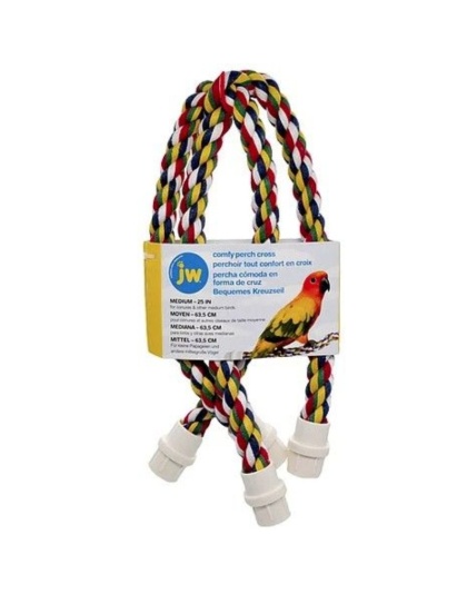 JW Pet Flexible Multi-Color Cross Rope Perch 25in. - Medium 1 count