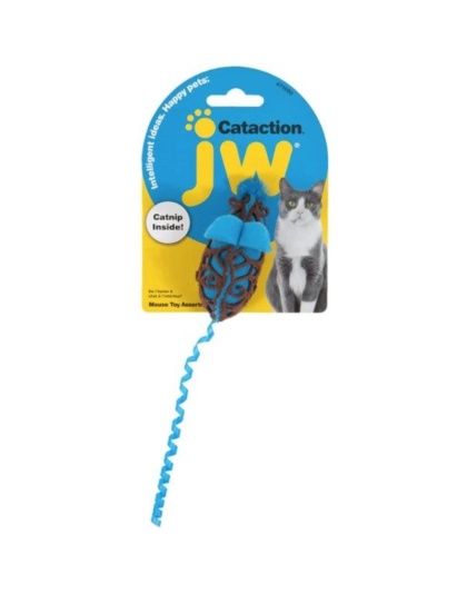 JW Pet Cataction Catnip Mouse Cat Toy With Rope Tail  - 1 count