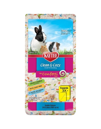 Kaytee Clean and Cozy with Confetti Paper Small Pet Bedding with Odor Control - 24.6 liter