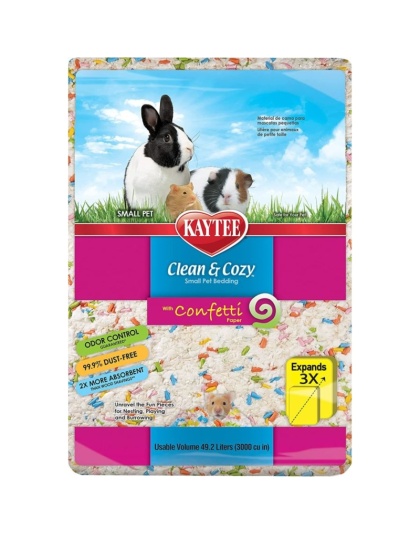 Kaytee Clean and Cozy with Confetti Paper Small Pet Bedding with Odor Control - 49.2 liter