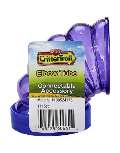 Kaytee Crittertrail Fun-Nel Tube - Elbow - 1 Pack - (4" Long x 2" Diameter)