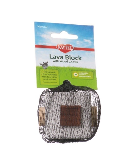 Kaytee Natural Lava Block with Wood Chews - 2.5" Cube