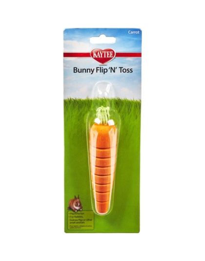 Kaytee Bunny Flip'N' Toss Toy - 1 Pack - (1.25"L x 1.25"W x 6"H)